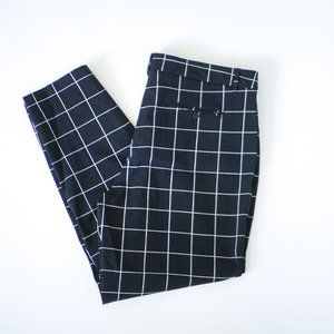 New Directions Black and White Grid Straight Leg Trousers 16 (NWOT)